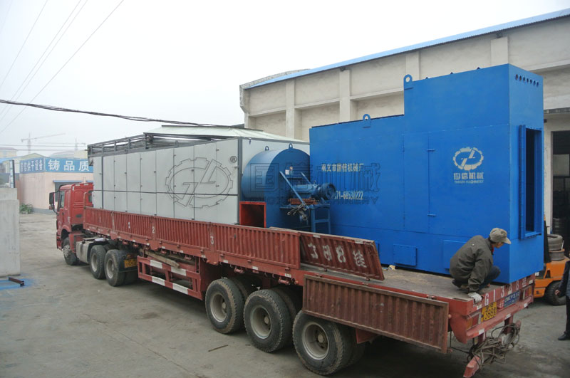 全套設(shè)備裝完,貨車駛離廠區(qū)